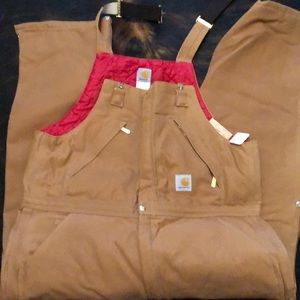 Carthartt 40X30 Quilt Lined bib coveralls. Zip to waist biberalls. NWT